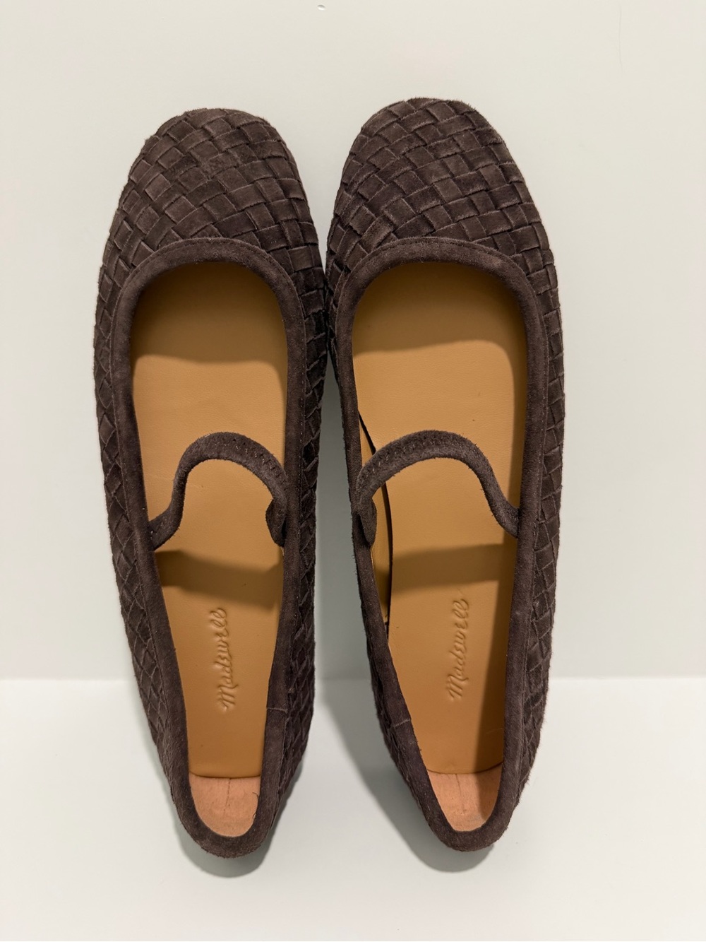 NEW Madewell The Greta Ballet Flat in Woven Dark Roast Suede NU879 $138 size 7 - Picture 6 of 12